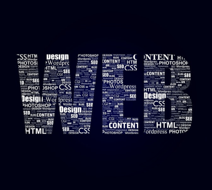 WEB-logo bestående af tekst om webdesign